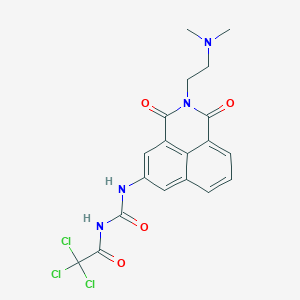 molecular formula C19H17Cl3N4O4 B10752916 2,2,2-trichloro-N-[[2-[2-(dimethylamino)ethyl]-1,3-dioxobenzo[de]isoquinolin-5-yl]carbamoyl]acetamide 