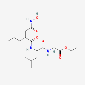 molecular formula C19H35N3O6 B10752949 Ethyl 2-[[2-[[2-[2-(hydroxyamino)-2-oxoethyl]-4-methylpentanoyl]amino]-4-methylpentanoyl]amino]propanoate 