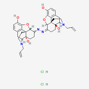 molecular formula C38H44Cl2N4O6 B10752958 (4R,4aS,7aS,12bS)-7-[(Z)-[(4R,4aS,7aS,12bS)-4a,9-dihydroxy-3-prop-2-enyl-2,4,5,6,7a,13-hexahydro-1H-4,12-methanobenzofuro[3,2-e]isoquinolin-7-ylidene]hydrazinylidene]-3-prop-2-enyl-2,4,5,6,7a,13-hexahydro-1H-4,12-methanobenzofuro[3,2-e]isoquinoline-4a,9-diol;dihydrochloride 