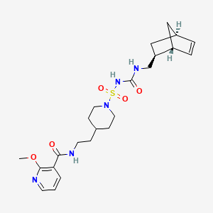 molecular formula C23H33N5O5S B10752971 N-[2-[1-[[(1R,2S,4R)-2-bicyclo[2.2.1]hept-5-enyl]methylcarbamoylsulfamoyl]piperidin-4-yl]ethyl]-2-methoxypyridine-3-carboxamide 