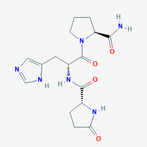 molecular formula C16H22N6O4 B10753198 H-D-Pyr-D-His-Pro-NH2 