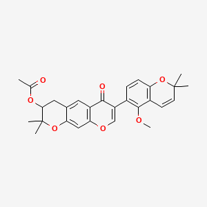 molecular formula C28H28O7 B10753269 Mundulone acetate 