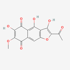 molecular formula C15H10O8 B10753315 Rhodocladonic acid CAS No. 17636-15-6