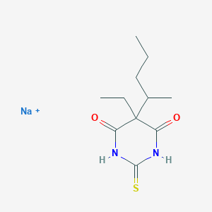 molecular formula C11H18N2NaO2S+ B10753330 sodium;5-ethyl-5-pentan-2-yl-2-sulfanylidene-1,3-diazinane-4,6-dione 