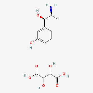 molecular formula C13H19NO8 B10753514 Metaraminol hydrogen (+)-tartrate 
