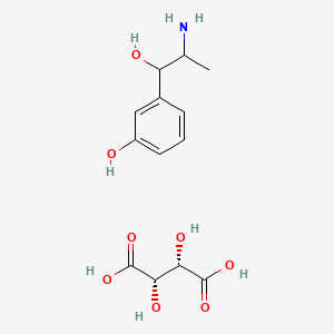 molecular formula C13H19NO8 B10753528 3-(2-amino-1-hydroxypropyl)phenol;(2S,3S)-2,3-dihydroxybutanedioic acid 
