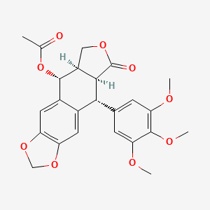 molecular formula C24H24O9 B10753536 Picropodophyllotoxin acetate CAS No. 38491-90-6