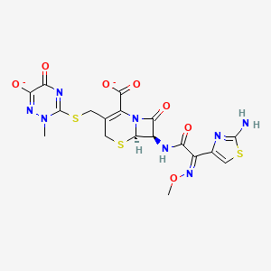 molecular formula C18H16N8O7S3-2 B10753568 Ceftriaxone sodium trihydrate 