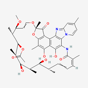 molecular formula C43H51N3O11 B10753617 (7S,11S,12R,13S,14R,15R,16R,17S,18S)-2,15,17,36-tetrahydroxy-11-methoxy-3,7,12,14,16,18,22,30-octamethyl-6,23-dioxo-8,37-dioxa-24,27,33-triazahexacyclo[23.10.1.1^{4,7}.0^{5,35}.0^{26,34}.0^{27,32}]heptatriaconta-1,3,5(35),9,19,21,25(36),26(34),28,30,32-undecaen-13-yl acetate 