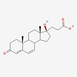 molecular formula C22H30O4 B10753751 3-[(10R,13S,17R)-17-hydroxy-10,13-dimethyl-3-oxo-2,8,9,11,12,14,15,16-octahydro-1H-cyclopenta[a]phenanthren-17-yl]propanoic acid 