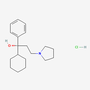 molecular formula C19H30ClNO B10753809 1-Pyrrolidinepropanol, alpha-cyclohexyl-alpha-phenyl-, hydrochloride, (R)- CAS No. 30953-82-3