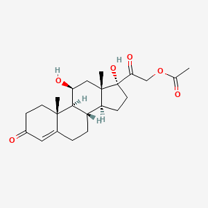 molecular formula C23H32O6 B10754140 Pregn-4-ene-3,20-dione, 11,17,21-trihydroxy-, 21-acetate CAS No. 53187-58-9