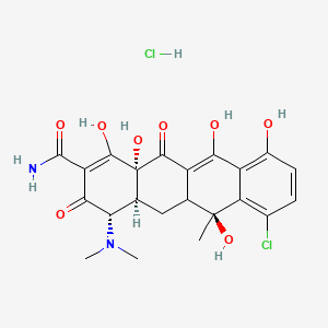 molecular formula C22H24Cl2N2O8 B10754196 7-Chlorotetracycline hydrochloride CAS No. 3671-08-7