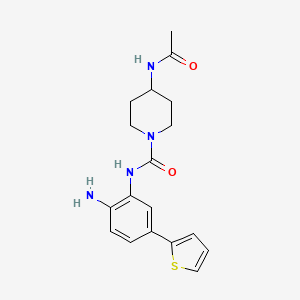molecular formula C18H22N4O2S B10754700 4-acetamido-N-(2-amino-5-thiophen-2-ylphenyl)-1-piperidinecarboxamide 