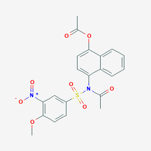 molecular formula C21H18N2O8S B10754813 4-{Acetyl[(4-methoxy-3-nitrophenyl)sulfonyl]amino}-1-naphthyl acetate 