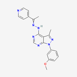 molecular formula C20H19N7O B10754913 1-(3-methoxyphenyl)-3-methyl-N-(1-pyridin-4-ylethylideneamino)pyrazolo[3,4-d]pyrimidin-4-amine 