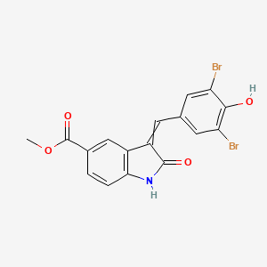 molecular formula C17H11Br2NO4 B10755335 methyl 3-[(3,5-dibromo-4-hydroxyphenyl)methylidene]-2-oxo-1H-indole-5-carboxylate 
