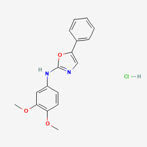 molecular formula C17H17ClN2O3 B10755362 N-(3,4-dimethoxyphenyl)-5-phenyl-1,3-oxazol-2-amine;hydrochloride 