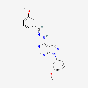 molecular formula C20H18N6O2 B10755861 1-(3-methoxyphenyl)-N-[(3-methoxyphenyl)methylideneamino]pyrazolo[3,4-d]pyrimidin-4-amine 