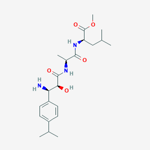 molecular formula C22H35N3O5 B10756117 Methyl N-[(2S,3R)-3-amino-2-hydroxy-3-(4-isopropylphenyl)propanoyl]-D-alanyl-D-leucinate 