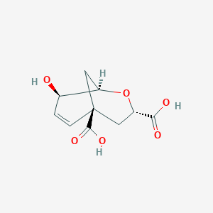 molecular formula C10H12O6 B10756163 8-Hydroxy-2-oxa-bicyclo[3.3.1]non-6-ene-3,5-dicarboxylic acid 
