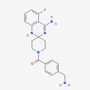 molecular formula C20H22FN5O B10756529 1-[4-(Aminomethyl)benzoyl]-5'-fluoro-1'H-spiro[piperidine-4,2'-quinazolin]-4'-amine 