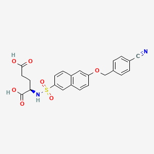 molecular formula C23H20N2O7S B10756847 N-({6-[(4-Cyanobenzyl)oxy]naphthalen-2-YL}sulfonyl)-D-glutamic acid 