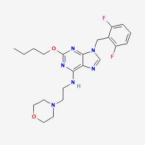 molecular formula C22H28F2N6O2 B10757121 2-Butoxy-9-(2,6-Difluorobenzyl)-N-(2-Morpholin-4-Ylethyl)-9h-Purin-6-Amine 