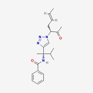 molecular formula C21H28N4O2 B10757248 N-[(1s)-1-{1-[(1r,3e)-1-Acetylpent-3-En-1-Yl]-1h-1,2,3-Triazol-4-Yl}-1,2-Dimethylpropyl]benzamide 