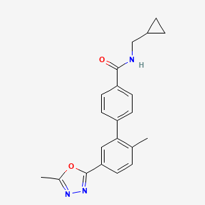 molecular formula C21H21N3O2 B10757258 N-(Cyclopropylmethyl)-2'-Methyl-5'-(5-Methyl-1,3,4-Oxadiazol-2-Yl)biphenyl-4-Carboxamide 