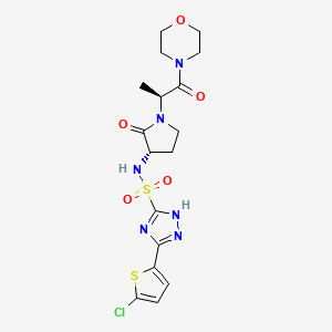 molecular formula C17H21ClN6O5S2 B10757314 5-(5-Chloro-2-Thienyl)-N-{(3s)-1-[(1s)-1-Methyl-2-Morpholin-4-Yl-2-Oxoethyl]-2-Oxopyrrolidin-3-Yl}-1h-1,2,4-Triazole-3-Sulfonamide 