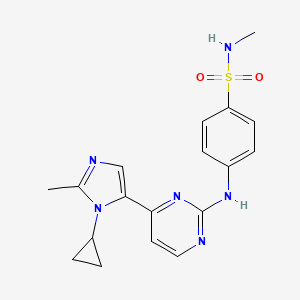 molecular formula C18H20N6O2S B10757358 4-{[4-(1-Cyclopropyl-2-Methyl-1h-Imidazol-5-Yl)pyrimidin-2-Yl]amino}-N-Methylbenzenesulfonamide 