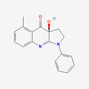 molecular formula C18H16N2O2 B10757587 (3aS)-3a-hydroxy-5-methyl-1-phenyl-1,2,3,3a-tetrahydro-4H-pyrrolo[2,3-b]quinolin-4-one 
