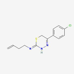 molecular formula C13H14ClN3S B10757779 But-3-enyl-[5-(4-chloro-phenyl)-3,6-dihydro-[1,3,4]thiadiazin-2-ylidene]-amine 