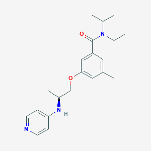 molecular formula C21H29N3O2 B10757948 N-Ethyl-N-Isopropyl-3-Methyl-5-{[(2s)-2-(Pyridin-4-Ylamino)propyl]oxy}benzamide CAS No. 263553-21-5
