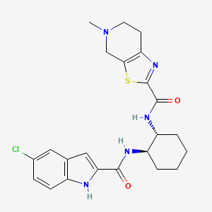 molecular formula C23H26ClN5O2S B10758342 N-((1R,2R)-2-(5-Chloro-1H-indole-2-carboxamido)cyclohexyl)-5-methyl-4,5,6,7-tetrahydrothiazolo[5,4-C]pyridine-2-carboxamide 