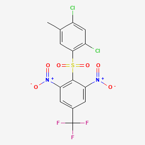 molecular formula C14H7Cl2F3N2O6S B10758370 2-[(2,4-Dichloro-5-methylphenyl)sulfonyl]-1,3-dinitro-5-(trifluoromethyl)benzene 