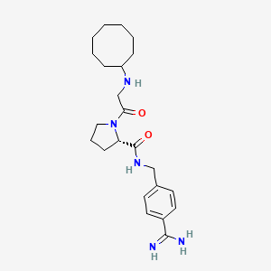 molecular formula C23H35N5O2 B10758806 N-Cyclooctylglycyl-N-(4-Carbamimidoylbenzyl)-L-Prolinamide 