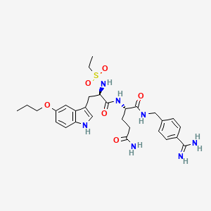 molecular formula C29H39N7O6S B10758926 N-(Ethylsulfonyl)-5-propoxy-L-tryptophyl-N~1~-{4-[amino(imino)methyl]benzyl}-L-glutamamide 
