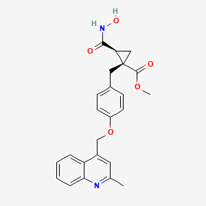 molecular formula C24H24N2O5 B10759024 Methyl (1r,2s)-2-(Hydroxycarbamoyl)-1-{4-[(2-Methylquinolin-4-Yl)methoxy]benzyl}cyclopropanecarboxylate 