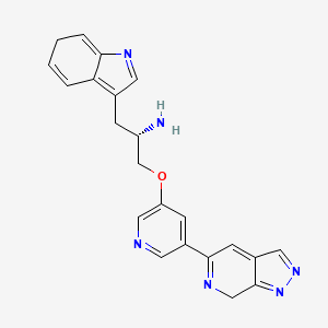 molecular formula C22H20N6O B10759027 (2s)-1-(6h-Indol-3-Yl)-3-{[5-(7h-Pyrazolo[3,4-C]pyridin-5-Yl)pyridin-3-Yl]oxy}propan-2-Amine 