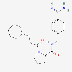 molecular formula C22H32N4O2 B10759030 (S)-N-(4-Carbamimidoylbenzyl)-1-(3-Cyclohexylpropanoyl)pyrrolidine-2-Carboxamide 