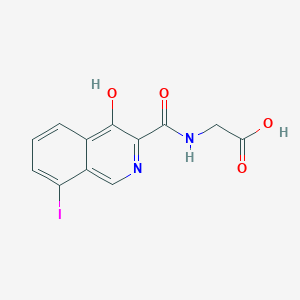 molecular formula C12H9IN2O4 B10759081 N-[(4-Hydroxy-8-iodoisoquinolin-3-YL)carbonyl]glycine 