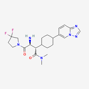 molecular formula C22H30F2N6O2 B10759094 (2s,3s)-3-Amino-4-(3,3-Difluoropyrrolidin-1-Yl)-N,N-Dimethyl-4-Oxo-2-(Trans-4-[1,2,4]triazolo[1,5-A]pyridin-6-Ylcyclohexyl)butanamide 