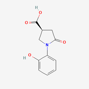 molecular formula C11H11NO4 B10759112 (3S)-1-(2-hydroxyphenyl)-5-oxopyrrolidine-3-carboxylic acid 