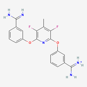 molecular formula C20H18F2N5O2+ B10759233 3,3'-[3,5-Difluoro-4-methyl-2,6-pyridylenebis(oxy)]-bis(benzenecarboximidamide) 