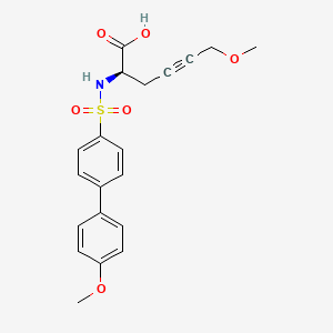 molecular formula C20H21NO6S B10759251 R-2-{[4'-Methoxy-(1,1'-biphenyl)-4-YL]-sulfonyl}-amino-6-methoxy-hex-4-ynoic acid 