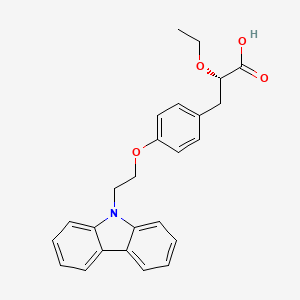 molecular formula C25H25NO4 B10759314 (S)-3-(4-(2-Carbazol-9-YL-ethoxy)-phenyl)-2-ethoxy-propionic acid 