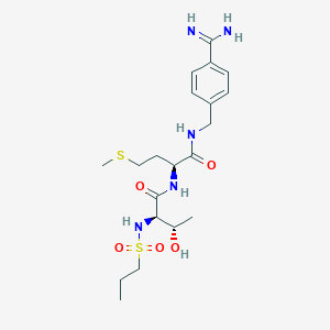 molecular formula C20H33N5O5S2 B10759376 N-[1-(4-Carbamimidoyl-benzylcarbamoyl)-3-methylsulfanyl-propyl]-3-hydroxy-2-propoxyamino-butyramid 