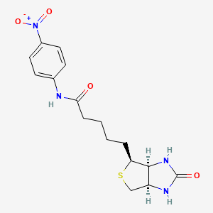 molecular formula C16H20N4O4S B10759822 5-(2-Oxo-hexahydro-thieno[3,4-D]imidazol-6-YL)-pentanoic acid (4-nitro-phenyl)-amide CAS No. 33755-54-3